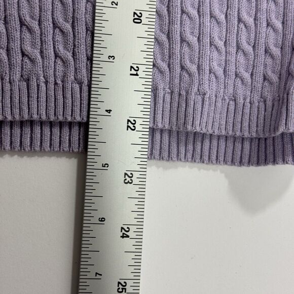 Woman's Anne Klein Sport Cable-Knit Purple Luxury Ribbed Turtleneck Pullover 2XL - Picture 9 of 9